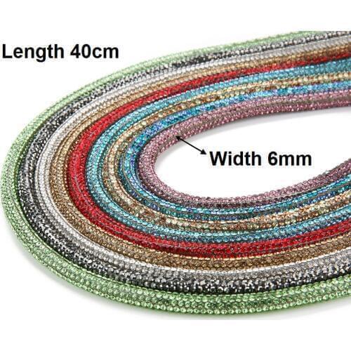 XINYAO 40cm*6mm Soft Tube Cord Rope String With Rhinestone Resin Cords for Diy Bracelet Jewelry Making