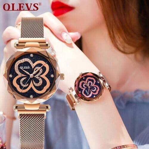 OLEVS Women Watch Ultra-thin Simple Magnetic Women Watches TOP Brand Luxury Quartz Wristwatch Female Clock relogio feminino