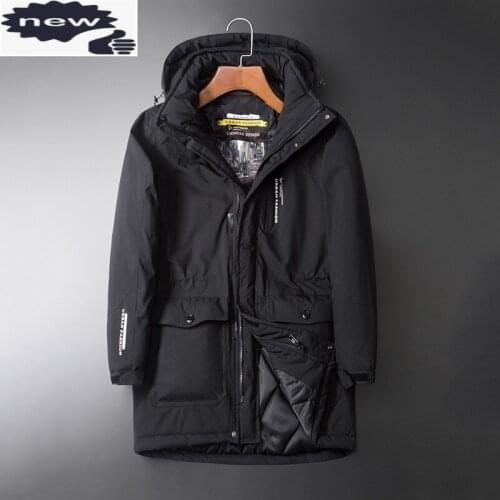Winter Mens Thick Padded Overcoat Hoody Windbreaker Parkas Plus Size 8XL Mid Long Coat Pockets Slim Male Warm Outwear Parka
