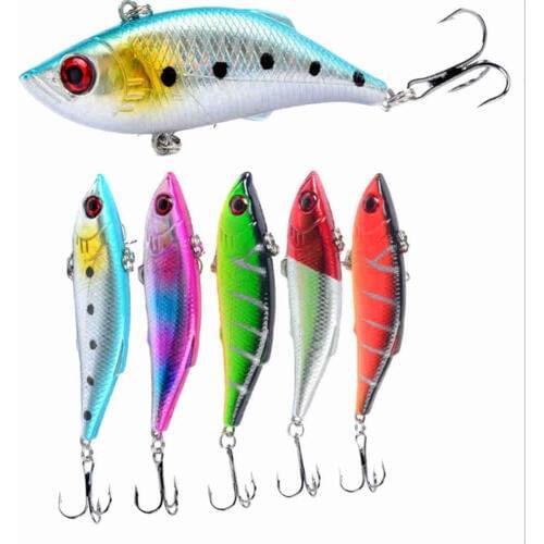 1pcs VIB Fishing Lure 10g 7cm 3D Eyes Wobbler Hard Bait Bass Trolling Iscas Artificiais Crankbait Pike Carp Fishing