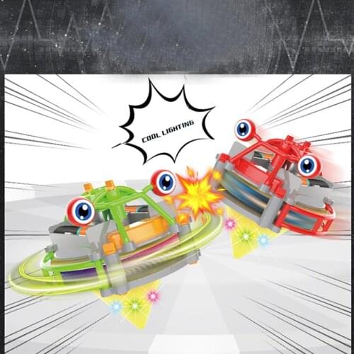2 in 1 Wire Walking Wheelbarrow Tumbler Toy Luminous Gyroscope Spinner Toy for Kids