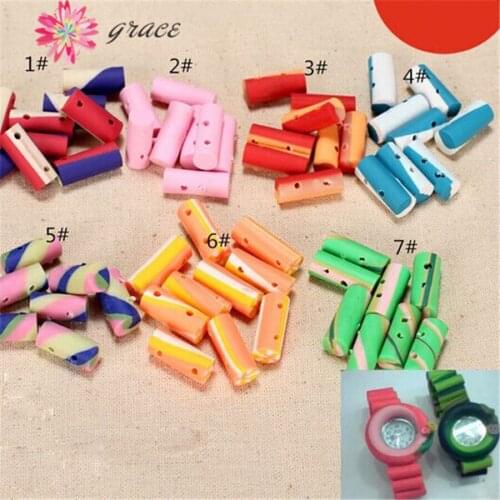 30pc/lot Clearance Polymer Clay Cylinder Tube Spacer Beads For Creative Diy Watch Band Kids Handiwork Crafts Decoration Supplies