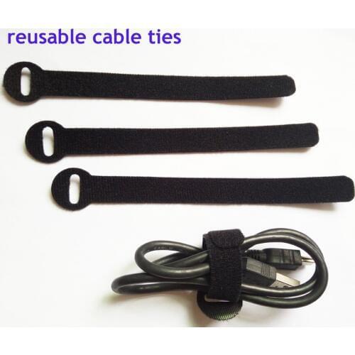 96pcs 14*160mm black Nylon Reusable Cable Ties with Eyelet Holes back to back cable tie strap thin hook cable organizer figment