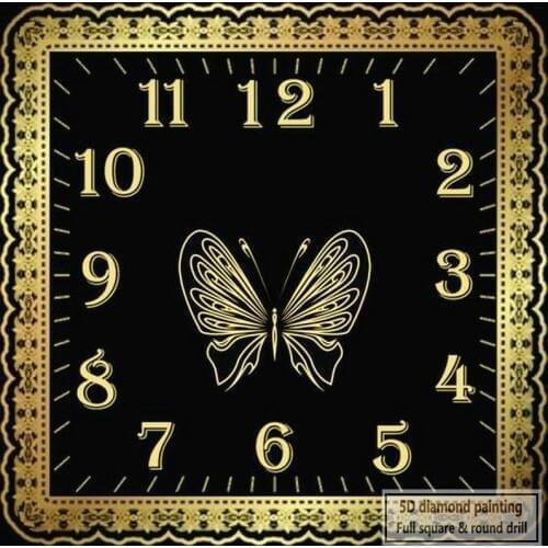 ArtBack 5d diy diamond painting butterfly clock icon full square diamond embroidery rhinestone mosaic home decoration 40x40cm