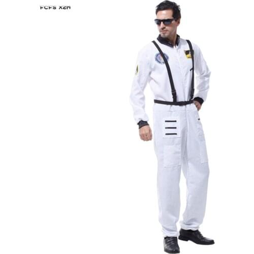 White Men Halloween Cosmonaut Uniforms Costumes Adult Astronaut Jumpsuits Cosplay Carnival Purim parade Masquerade Party dress
