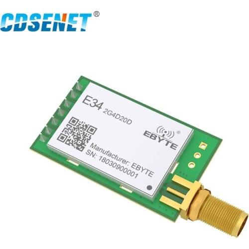 NRF24L01P 2.4GHz 20dBm Long Range rf Module Wireless Transceiver E34-2G4D20D Full Duplex 2.4 ghz nRF24L01 SMA iot Transmitter