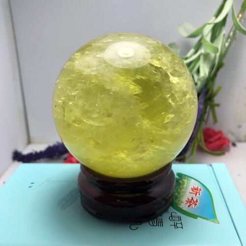 Large iceland crystal ball iceland sphere AAA++ NATURAL YELLOW Optical Calcite ball