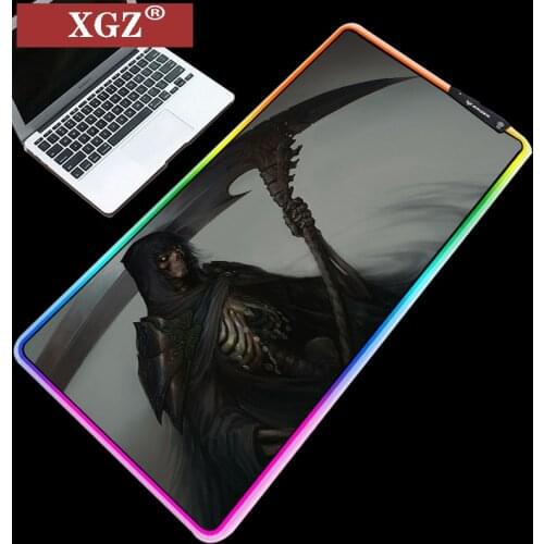 XGZ Grim Reaper RGB Large Mouse Pad, Computer Peripheral Accessories LED Rubber Pad, Suitable for Gamers PC Non-slip 400X900X3mm