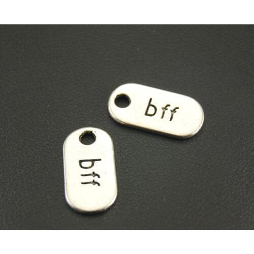 30 pcs Silver Color bff Best Friends Forever Charm Bracelet Jewelry Findings 18x9mm A651