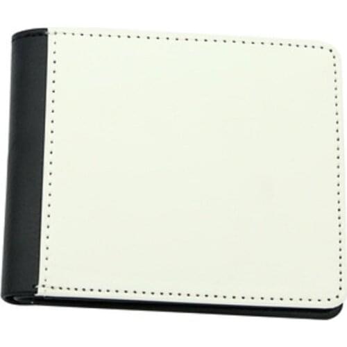 50pcs/Lot sublimation blanks heat transfer printing DIY gift Single side white PU Leather wallet for men Sublimation blank