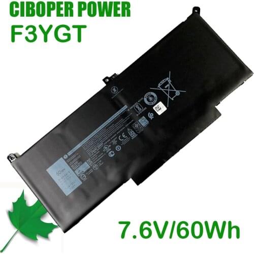 CP New Origina Laptop Battery F3YGT 7.6V 60WH For 12 7000 E7280 E7290 E7380 E7390 E7480 E7490 2X39G Genuine Tablet Battery