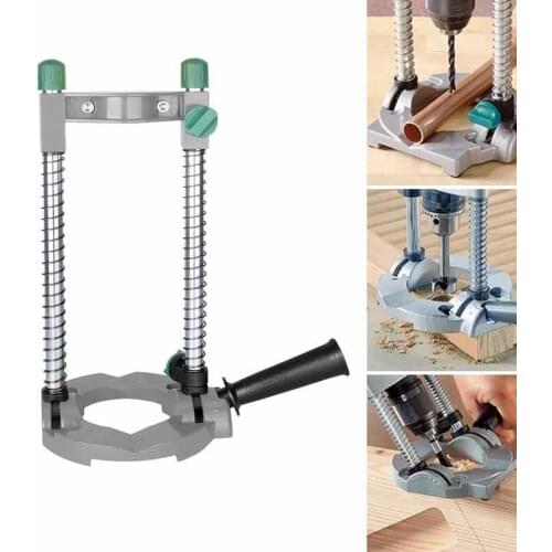 High Quality Drill Guide Stand Electric Pipe Hand Drill Holder with Adjustable Precision Angle Removable Handle Woodworking Tool