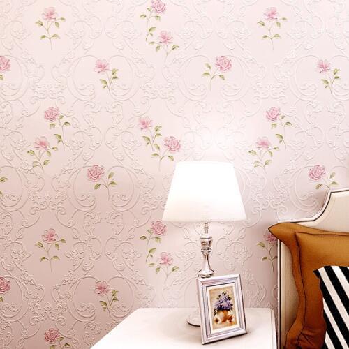 Bacaz 3d papel de parede 3d Pink Flower Photo Wallpaper Rolls for Bedroom 3d Wall paper 3d wallcoverings
