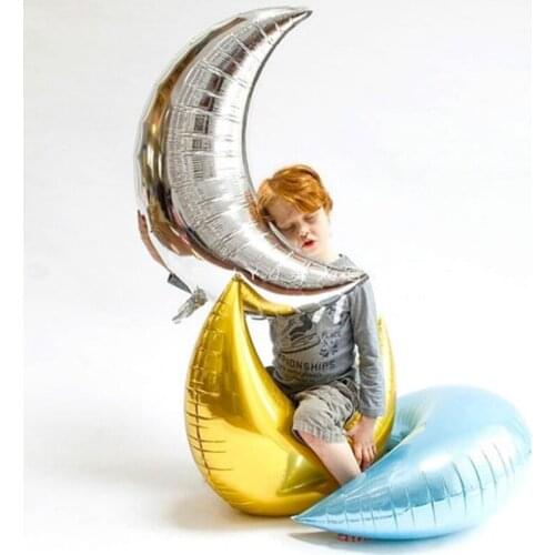22inch large moon Giant foil helium Big balloons 18inch star balloon birthday party wedding decoration Baby Shower Kids Toy Glob