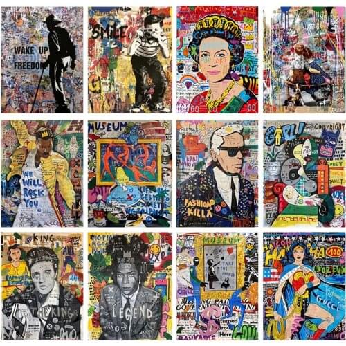 Banksy graffiti street art posters and canvas paintings, street abstract graffiti wall art prints decorate home bedroom