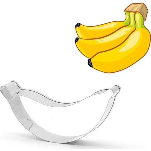 Stainless Steel Banana Cake Cutter Slicer Sugar Pastry Fondant Mold DIY Cake Decorating Tools Fruit Cookie Biscuit Moulds S7182