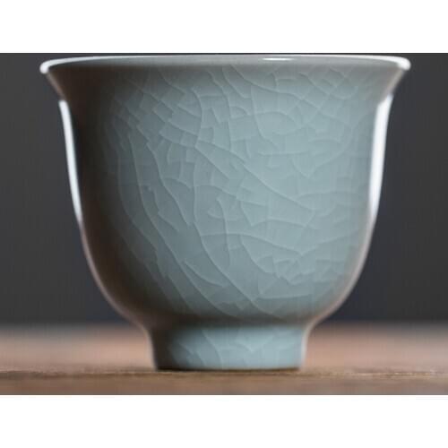 Teacup Ceramic Single Master Cup Single Cup Kung Fu Can Raise Tea Table Ru Kiln Teacup Handmade Offcial Kiln Ceramic Teacups