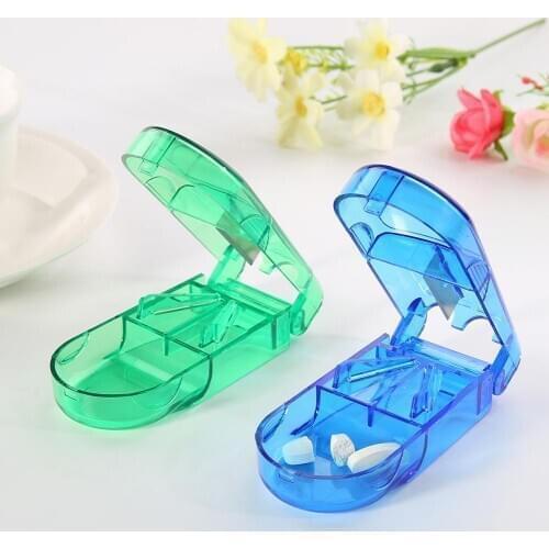 Pill Cutter Box Portable Convenient Drug Box Tablet Cutter Splitter Medicine Pill Holder Pill Cutter box pillendoosje