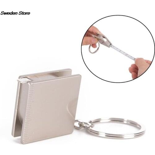 Metal Tape Measure Keychain Portable Keyring Ruler Multifunction Decoration Gift 3.3*3.3*1 cm