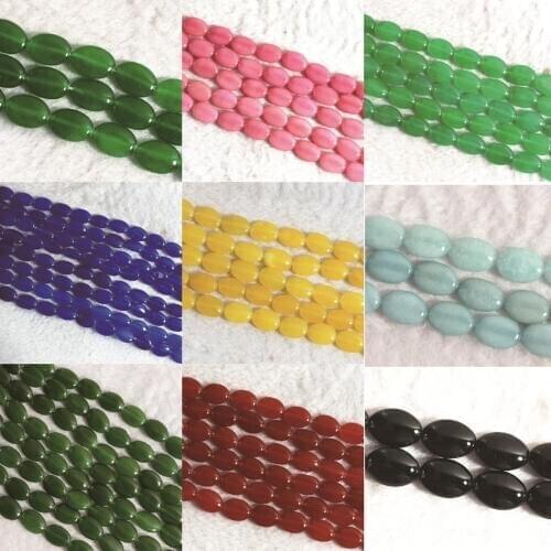 Multicolor chalcedony jades 10 style natural stone 13x18mm oval loose beads high grade women diy jewelry making 15inch B324