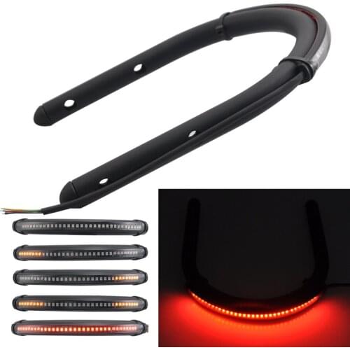 Motorcycle Rear Seat Frame Hoop Loop with Turn Signal Brake Lights End Flat For Honda CG125 ZJ125 Tail Ligh