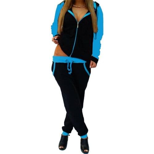 Solid Zipper Sweatshirts Matching Sweatpants Tracksuit Winter 2021 Sports Suit Plus Size Two Piece Womens Sportswear Clothing