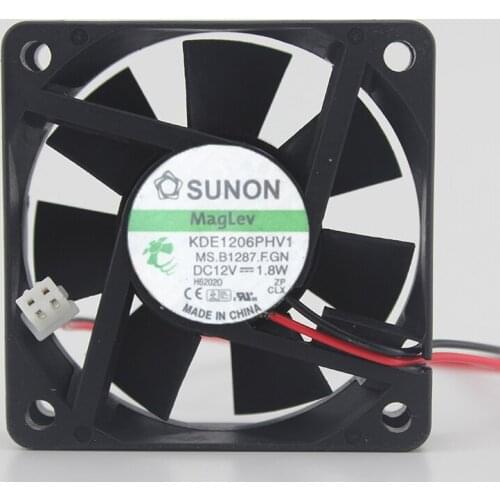 Original 6015 6cm 12V 1.8W KDE1206PHV1 2-wire magnetic suspension cooling fan