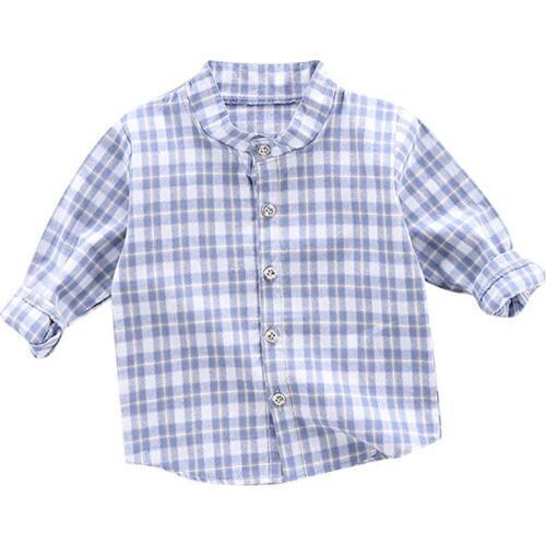 Autumn Baby Boys Long Sleeve Plaid Print Shirts Kids Tops Tees Shirts Casual Shirts Blouse