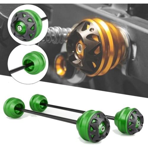 Front and rear axle sliders fork wheel protection crash pad kit for ER-6N ER6N ER-6F ER6F ER-4N ER4N ER-4F ER4F