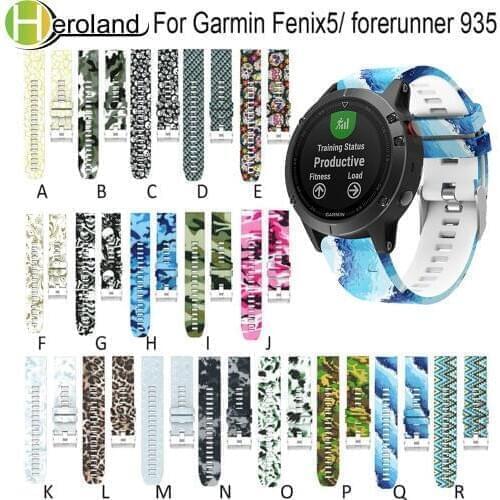 For Garmin Fenix 5 Watch band Quick Release Wrist Band Watch Strap forerunner 935 GPS Watchbands Printed Fashion Sports Silicone