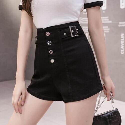 S-2XL Jeans Shorts Women High Waist Buttons Fashion Hot Shorts Denim Girls 2020 Spring Summer Plus Size Trouser Women Jean Short