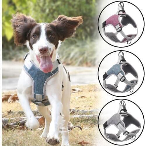 Pet Dog Harness Vest Adjustable Reflective Strong Soft Padded Small Medium Large Nylon Dog Harness
