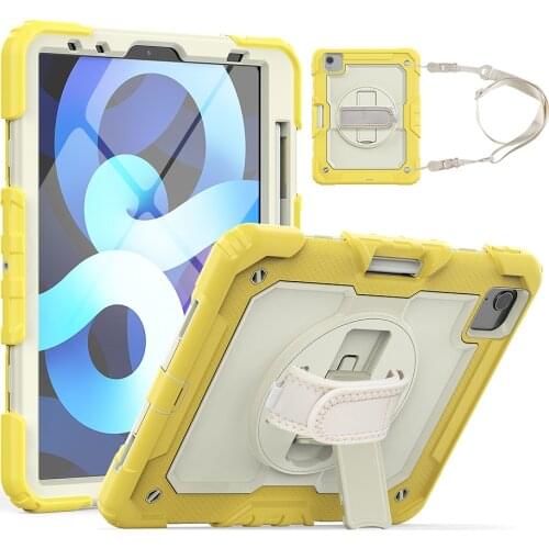 Silicone Case for iPad Air 4 Kids Case with Screen Protector Shoulder Strap Pencil for iPad Pro 11 2018 2020 Shockproof Cover