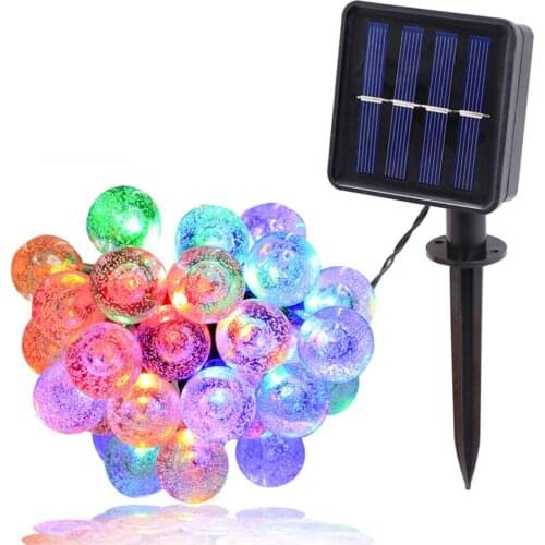 Solar Solar Light Bubble Ball Light String 50LED Flash Waterproof Useful Beautiful Durable Outdoor Garden Fairy String Light