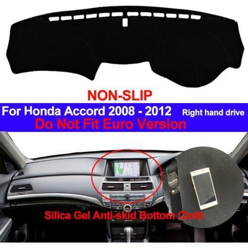 TAIJS For Honda Accord 2008 2009 2010 2011 2012 Dash Mat DashMat Silicone Non-Slip Sun Shade Dashboard Cover Anti-UV Car Styling
