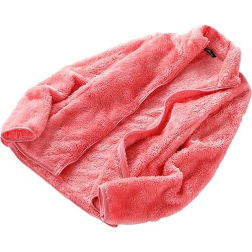 2021 Autumn Stand-up Collar Coral Fleece Outdoor Jacket Women Plus Velvet Thickened Warm Double-sided Cardigan Jacket Female