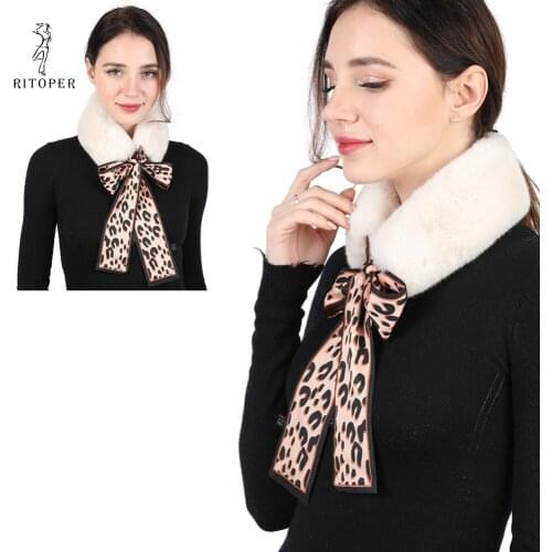 RITOPER Fur Scarf 2019 New Leopard Print Scar Women Scarf Lady Graceful Silk Scarf Female Neckerchief Scarves & Wraps Dropship