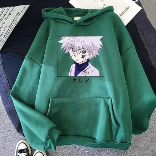 Winter Hunter x Hunter killua hoodie Anime Hoodies unisex Women Ullzang student style Harajuku Sweatshirt casual Graphic Hoody