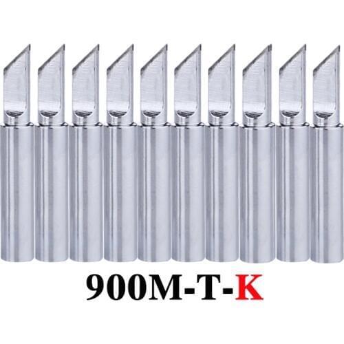 10pcs/set Lead-free Soldering Iron Tip 900M-T-K Solder Iron Head Tips for Hakko 936 Solder Rework Repair Tools