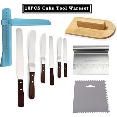 10PCS Butter Cake Cream Knife Spatula Cake Edge Smoother Decorating Cake Tools DIY Icing Piping Cream Reusable Kit Cake Tools