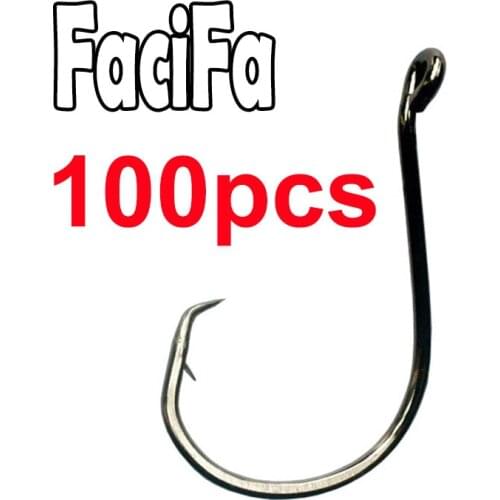 100pcs Octopus Offset Sport Circle Fishing Hook Carp Fishhook Jig Big Barbed Fish Hook High Carbon Steel Fishing Hook