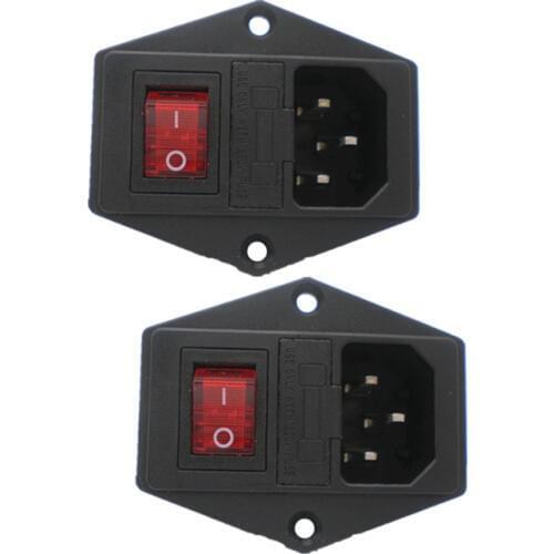 2PCS on/off Switch Socket with female and fuse arcade game machine accessories