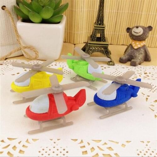 36Pcs/lot Cute helicopter shape removable eraser Kawaii stationery school office supplies correction supplies childs toy gifts