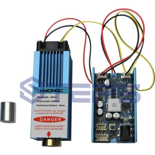 5.5W 445nm Fixed Focusable Laser Module Laser Head Kits for Engraving and Cutting Machine