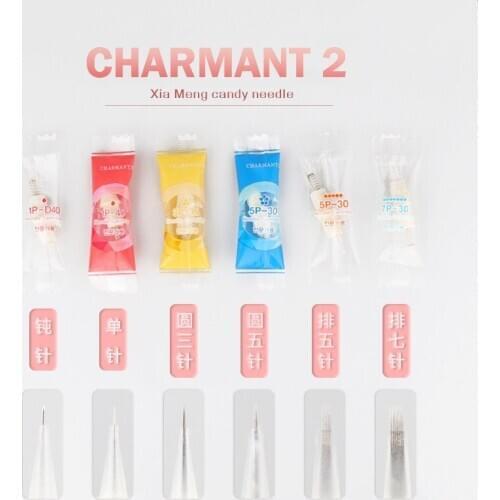 50pcs Microblading Cartridge Needle for Charmant Device Permanent Makeup Machine Pen Tattoo Machine Spiral-port Needle