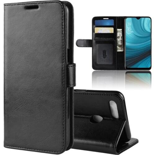 A-12 Case for OPPO A12 (6.22in) 2020 Cover Wallet Card Stent Book Style Artificial Leather Flip Protect Black 12A OPPOA12