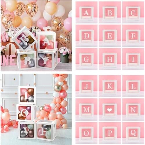 Baby Shower 30cm Letters Transparent Box Balloons Birthday Party Decoration Wedding Decoration Balloons Accessory Party Balloons