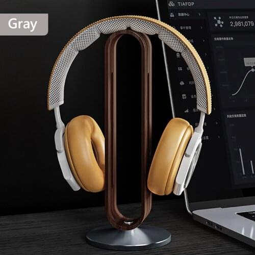 Bamboo Wood Aluminum Headphone Stand Gaming Headset Earphone Display Rack HANGer Holder Bracket Headsets Storage Accessories