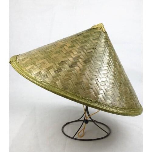 Bamboo Weaving Rattan Hats Retro Handmade Weave Straw Hat Tourism Rain Cap Dance Props Cone Fishing Sunshade Fisherman Hat
