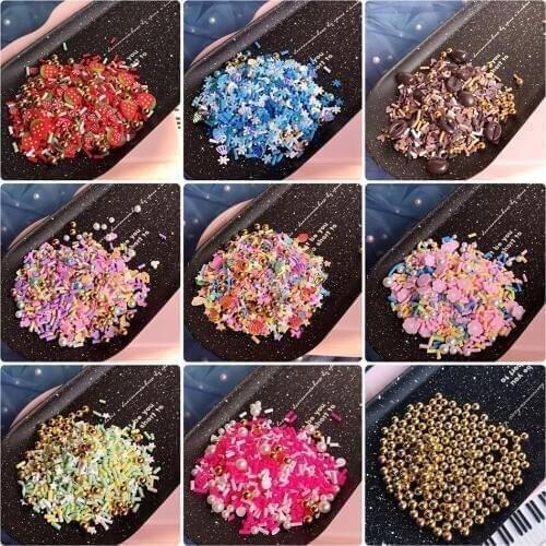 Boxi20g Polymer Clay Mix Slime Additives Supplies Fruit Flower Beads DIY Kit SprinkleS For Fluffy Clear Slime Clay